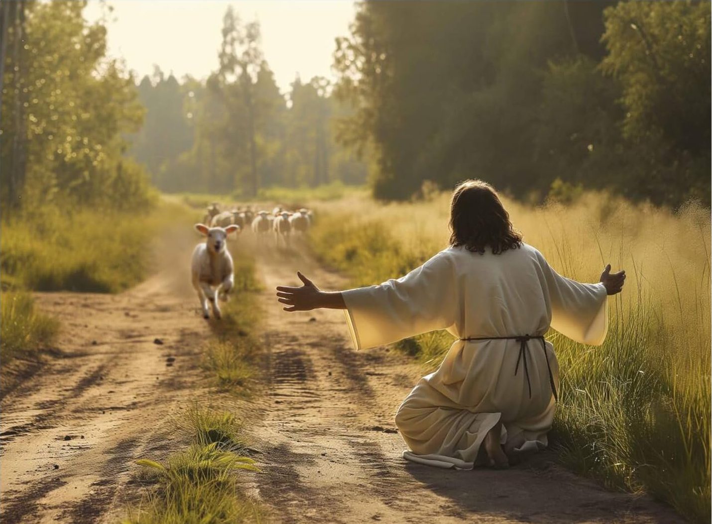 Jesus and lamb